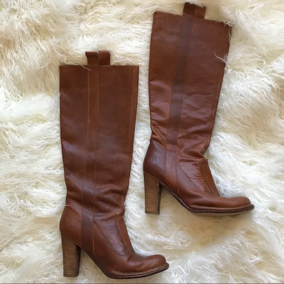 Frye Shoes - Frye Villager Pull on leather cognac boot 6.5